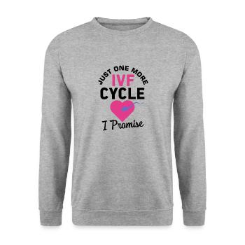 Surrogate Mother IVF Transfer Day - Unisex Sweatshirt - salt & pepper - Front - Alina (178cm) & Michal (187cm)