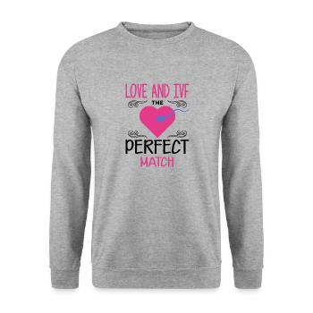 Surrogate Mother IVF Transfer Day - Unisex Sweatshirt - salt & pepper - Front - Alina (178cm) & Michal (187cm)