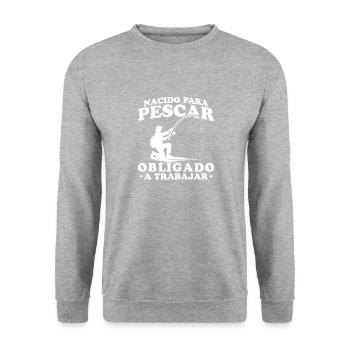 Né pour pêcher - Sweat-shirt Unisexe - gris chiné - Devant - Alina (178cm) & Michal (187cm)