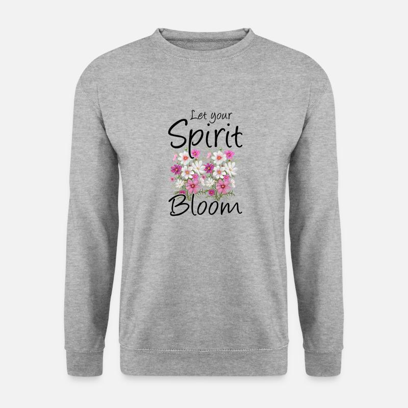 Wildblumen Blumen - Unisex Pullover - Weißgrau meliert