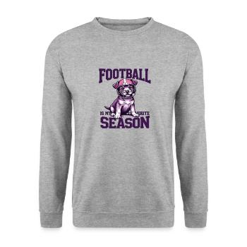 Football & Hund Football American Football - Unisex Pullover - Weißgrau meliert - Vorne - Alina (178cm) & Michal (187cm)