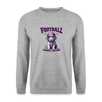 Football & Hund Football American Football - Unisex Pullover - Weißgrau meliert - Vorne - Alina (178cm) & Michal (187cm)