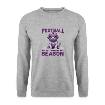 Football & Hund Football American Football - Unisex Pullover - Weißgrau meliert - Vorne - Alina (178cm) & Michal (187cm)