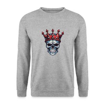 Skull King Crown - Unisex Sweatshirt - salt & pepper - Front - Alina (178cm) & Michal (187cm)