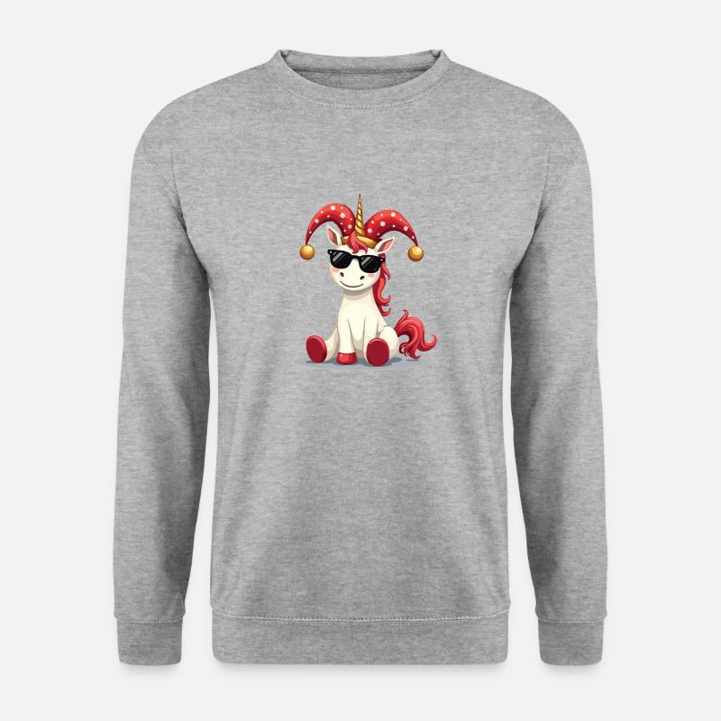 Karneval Karneval Einhorn Fasching Karneval Kostüm - Unisex Pullover - Weißgrau meliert