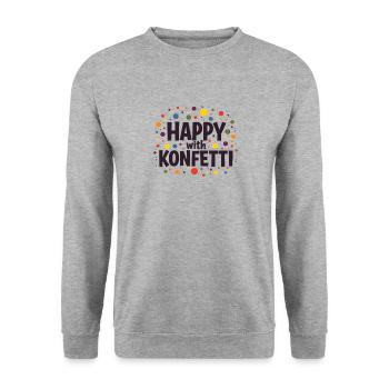 Carnival Costume Happy With Confetti Carnival - Unisex Sweatshirt - salt & pepper - Front - Alina (178cm) & Michal (187cm)