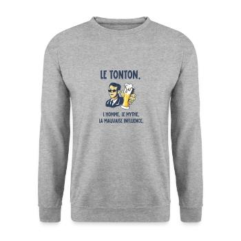 le tonton - Sweat-shirt Unisexe - gris chiné - Devant - Alina (178cm) & Michal (187cm)