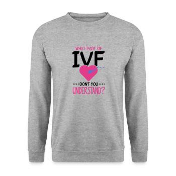 Surrogate Mother IVF Transfer Day - Unisex Sweatshirt - salt & pepper - Front - Alina (178cm) & Michal (187cm)