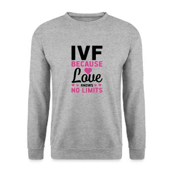 Surrogate Mother IVF Transfer Day - Unisex Sweatshirt - salt & pepper - Front - Alina (178cm) & Michal (187cm)