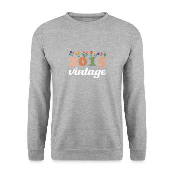 10 Années Vintage 2015 Anniversaire Fille - Sweat-shirt Unisexe - gris chiné - Devant - Alina (178cm) & Michal (187cm)