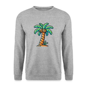 palme - Unisex Pullover - Weißgrau meliert - Vorne - Alina (178cm) & Michal (187cm)