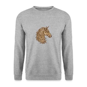 Unicorn Portrait - Unisex Sweatshirt - salt & pepper - Front - Alina (178cm) & Michal (187cm)