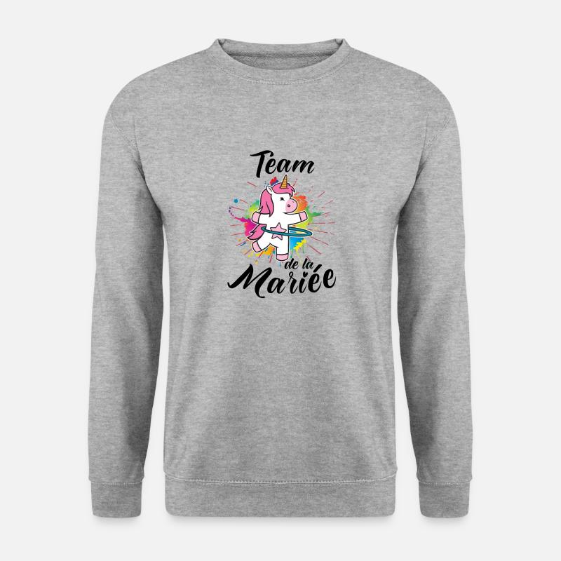 Team de la Mariée EVJF Bride Licorne Future Mariée - Sweat-shirt Unisexe - gris chiné