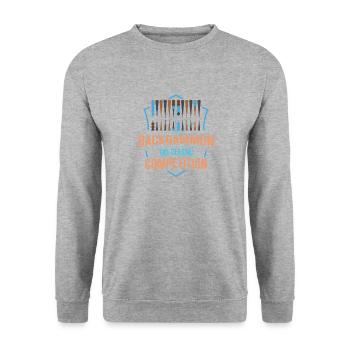 Backgammon Spiel - Unisex Pullover - Weißgrau meliert - Vorne - Alina (178cm) & Michal (187cm)