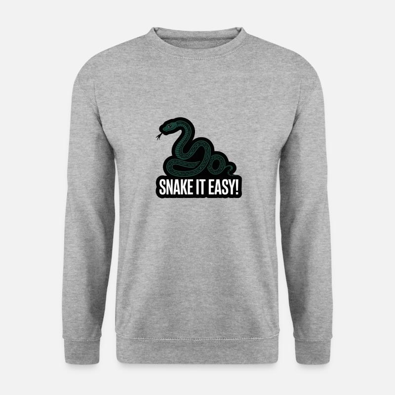 SCHLANGE ES EINFACH - Unisex Pullover - Weißgrau meliert