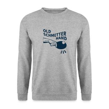 Old Schmetterhand - Unisex Pullover - Weißgrau meliert - Vorne - Alina (178cm) & Michal (187cm)