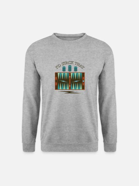 Backgammon Spiel - Unisex Pullover - Weißgrau meliert