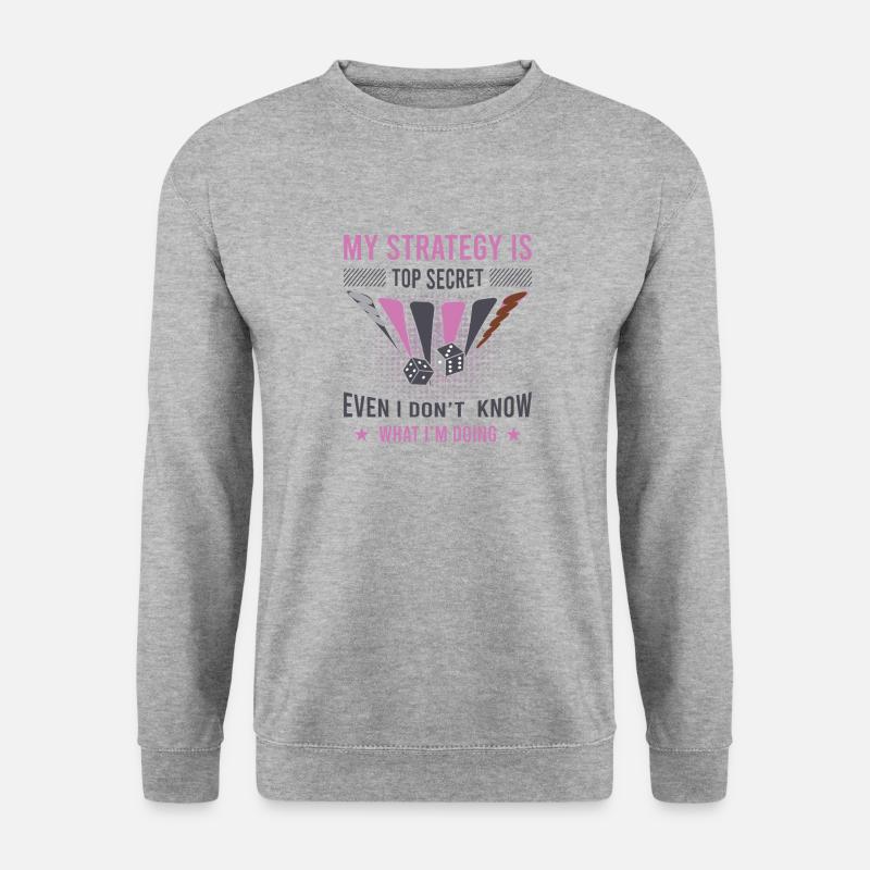 Backgammon Spiel - Unisex Pullover - Weißgrau meliert
