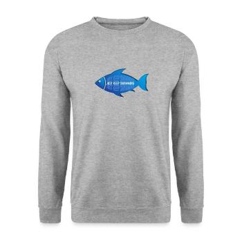 Schwimmender Fisch Poisson nageur - Sweat-shirt Unisexe - gris chiné - Devant - Alina (178cm) & Michal (187cm)