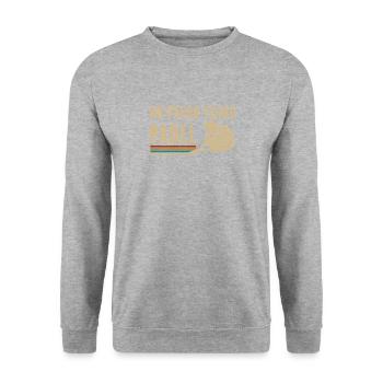 I Can't Have Vintage Padel Padel Racket - Unisex Sweatshirt - salt & pepper - Front - Alina (178cm) & Michal (187cm)