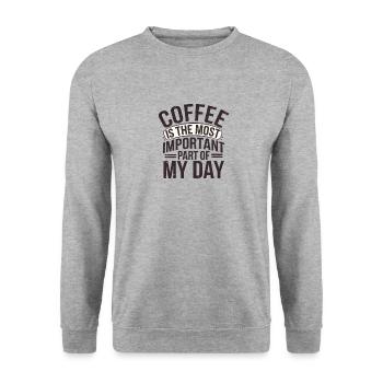 Coffee Is the Most Important Part of My Day - Unisex Sweatshirt - salt & pepper - Front - Alina (178cm) & Michal (187cm)