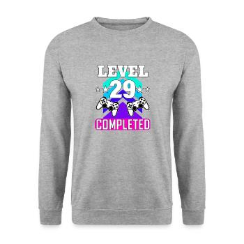 gaming birthday haha like - Unisex Sweatshirt - salt & pepper - Front - Alina (178cm) & Michal (187cm)