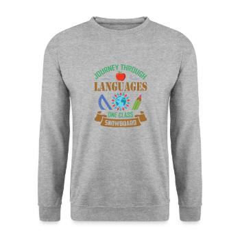 ESL-Lehrer ESL Unterricht - Unisex Pullover - Weißgrau meliert - Vorne - Alina (178cm) & Michal (187cm)