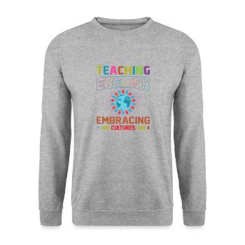 ESL-Lehrer ESL Unterricht - Unisex Pullover - Weißgrau meliert - Vorne - Alina (178cm) & Michal (187cm)
