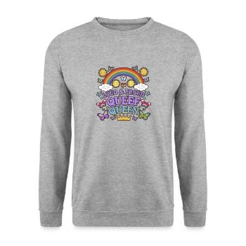 Queef Queen Queefed Humour adulte Queefing - Sweat-shirt Unisexe - gris chiné - Devant - Alina (178cm) & Michal (187cm)