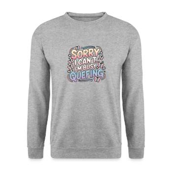 Queef Queen Queefed Humour adulte Queefing - Sweat-shirt Unisexe - gris chiné - Devant - Alina (178cm) & Michal (187cm)