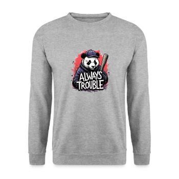Gangster Panda Panda Panda Ours Pandas - Sweat-shirt Unisexe - gris chiné - Devant - Alina (178cm) & Michal (187cm)