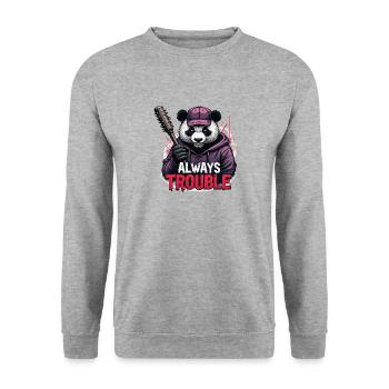 Gangster Panda Panda Panda Bear Pandas - Unisex Sweatshirt - salt & pepper - Front - Alina (178cm) & Michal (187cm)