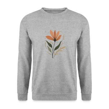 Flowers Plant Boho Floral Nature Nature Lover - Unisex Sweatshirt - salt & pepper - Front - Alina (178cm) & Michal (187cm)