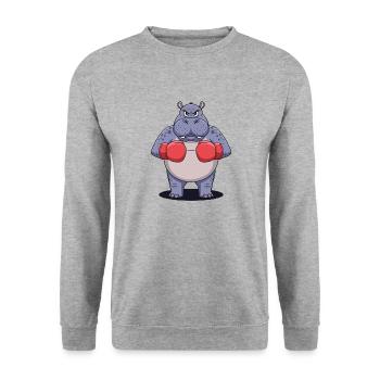 Tierliebhaber Boxen Match Sport Kampf Boxer - Unisex Pullover - Weißgrau meliert - Vorne - Alina (178cm) & Michal (187cm)