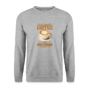 A Day Without Coffee No Clue Never Tried - Unisex Pullover - Weißgrau meliert - Vorne - Alina (178cm) & Michal (187cm)