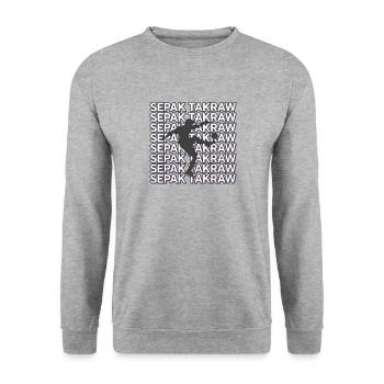 Sepak Takraw Player Foot Volleyball Footvolley - Unisex Sweatshirt - salt & pepper - Front - Alina (178cm) & Michal (187cm)