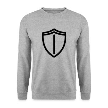 Schild - Unisex Pullover - Weißgrau meliert - Vorne - Alina (178cm) & Michal (187cm)