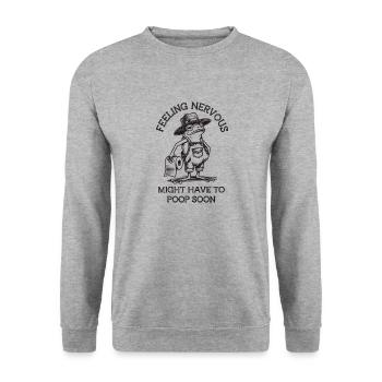 Reizdarmsyndrom Cowboyfrosch - Unisex Pullover - Weißgrau meliert - Vorne - Alina (178cm) & Michal (187cm)