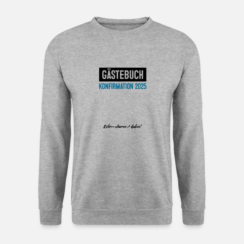 Gästebuch Konfirmation 2025 - Unisex Pullover - Weißgrau meliert