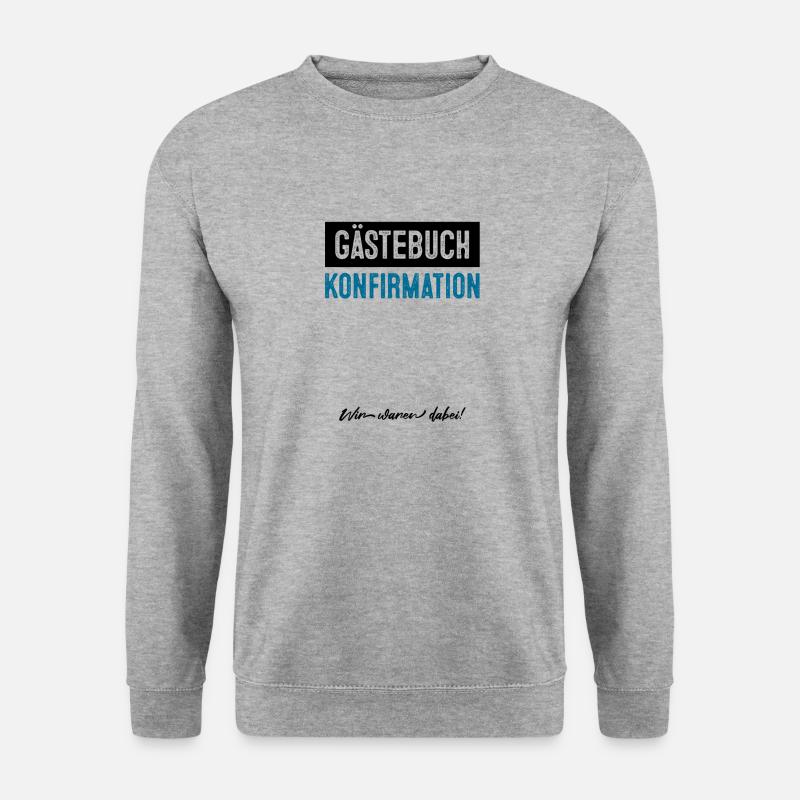 Gästebuch Konfirmation - Unisex Pullover - Weißgrau meliert