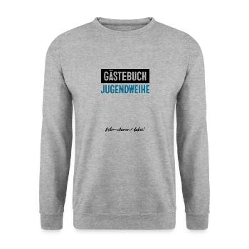 Gästebuch Jugendweihe - Unisex Pullover - Weißgrau meliert - Vorne - Alina (178cm) & Michal (187cm)