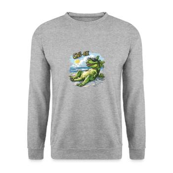 Chill-ex - Unisex Sweatshirt - salt & pepper - Front - Alina (178cm) & Michal (187cm)