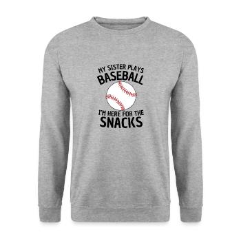 Drôle de conception de sœur de baseball - Sweat-shirt Unisexe - gris chiné - Devant - Alina (178cm) & Michal (187cm)