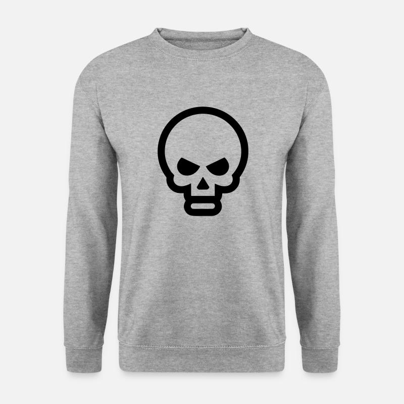 Schädel - Unisex Pullover - Weißgrau meliert
