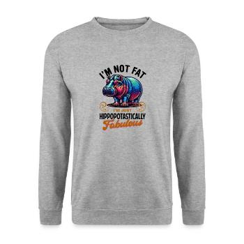 Hippopotamus - Unisex Sweatshirt - salt & pepper - Front - Alina (178cm) & Michal (187cm)