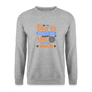 Dart Dartspieler Dartspiel Herren - Unisex Pullover - Weißgrau meliert - Vorne - Alina (178cm) & Michal (187cm)
