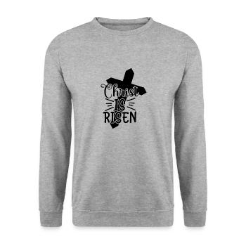Christ ist auferstanden - Unisex Pullover - Weißgrau meliert - Vorne - Alina (178cm) & Michal (187cm)