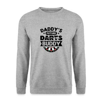 Dart Dartspieler Dartspiel Herren - Unisex Pullover - Weißgrau meliert - Vorne - Alina (178cm) & Michal (187cm)