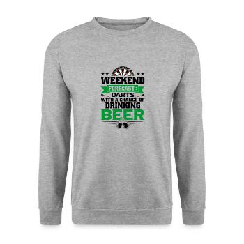 Dart Dartspieler Dartspiel Herren - Unisex Pullover - Weißgrau meliert - Vorne - Alina (178cm) & Michal (187cm)