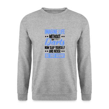 Dart Dartspieler Dartspiel Herren - Unisex Pullover - Weißgrau meliert - Vorne - Alina (178cm) & Michal (187cm)